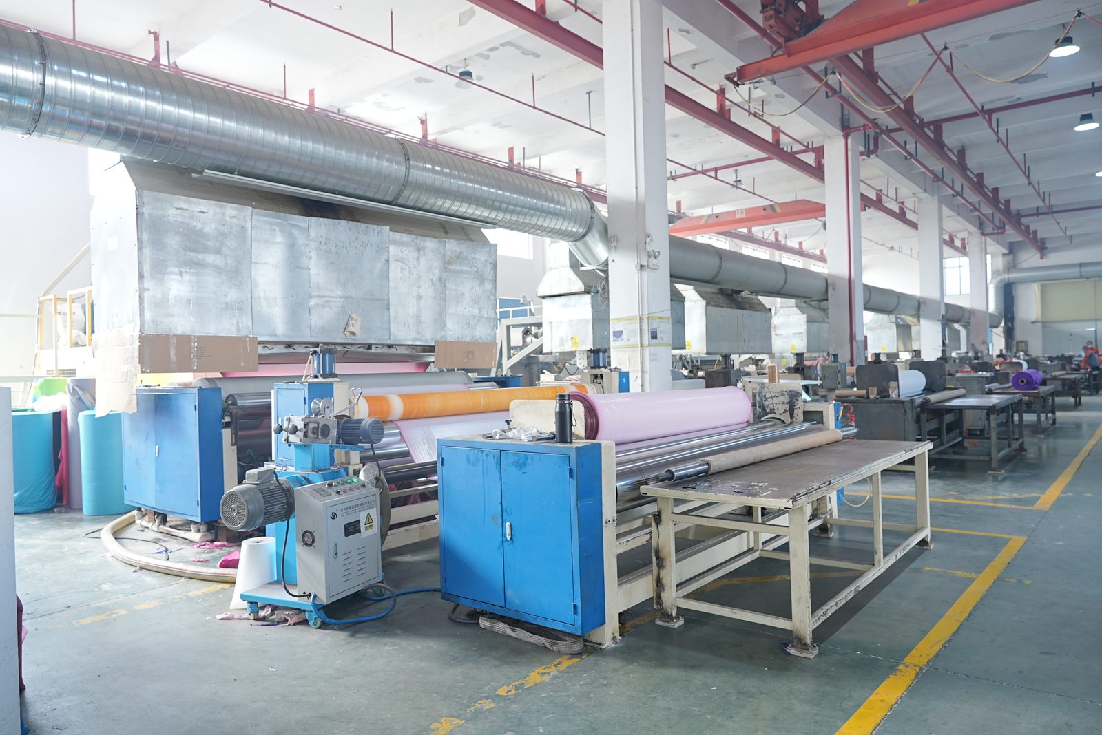 Calendering line in the factory