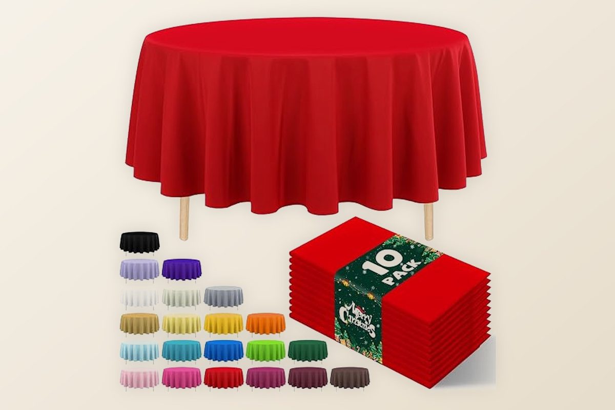 Plastic tablecloths in many colours with a 10-pack